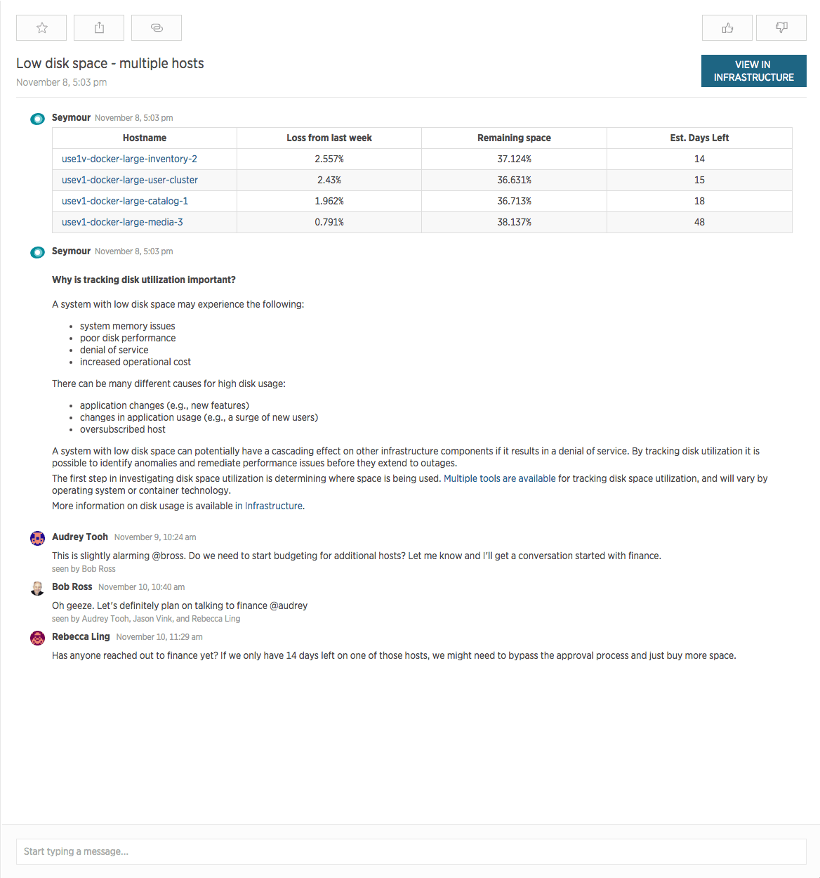 Radar — disk space insight